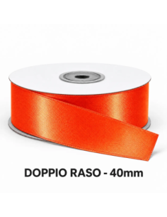 Nastro Doppio Raso 40 mm x 50 m - Arancio Brillante - vista bobina