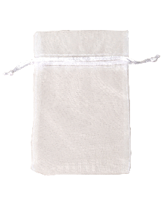 Sacchetto in Organza con Tirante 10x15 cm - Bianco | G3S Ingrosso