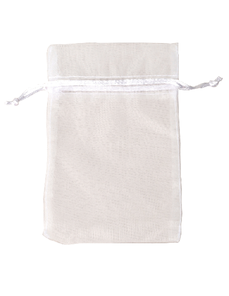 Sacchetto in Organza con Tirante 10x15 cm - Bianco | G3S Ingrosso