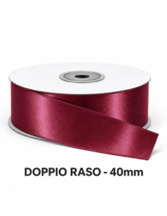 Nastro Doppio Raso 40 mm x 50 m - Bordeaux - vista bobina