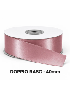 Nastro Doppio Raso 40 mm x 50 m - Rosa Antico - vista bobina