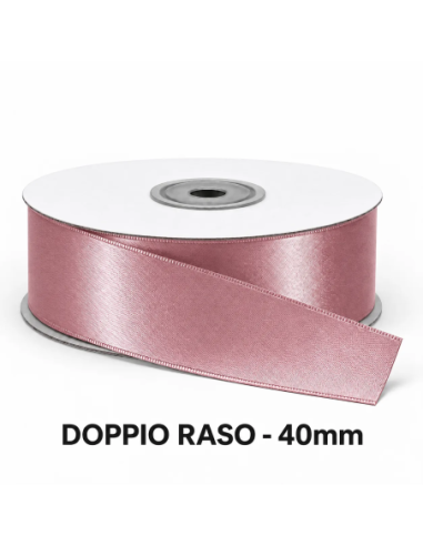 Nastro Doppio Raso 40 mm x 50 m - Rosa Antico - vista bobina