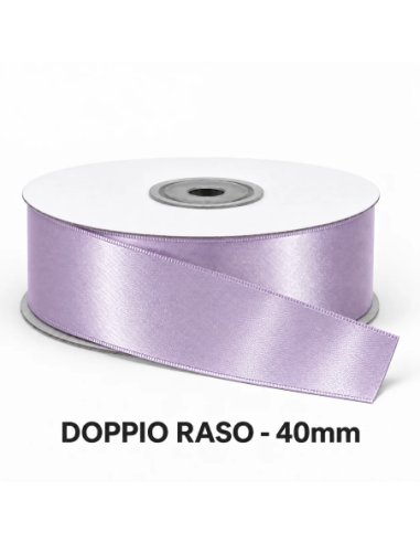 Nastro Doppio Raso 40 mm x 50 m - Lilla - vista bobina