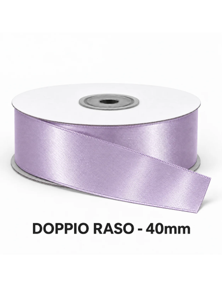 Nastro Doppio Raso 40 mm x 50 m - Lilla - vista bobina