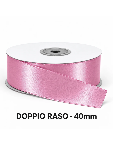 Nastro Doppio Raso 40 mm x 50 m - Fuxia - vista bobina