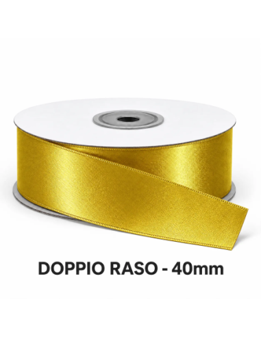 Nastro Doppio Raso 40 mm x 50 m - Oro - vista bobina
