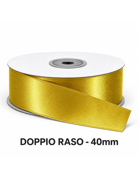 Nastro Doppio Raso 40 mm x 50 m - Oro - vista bobina