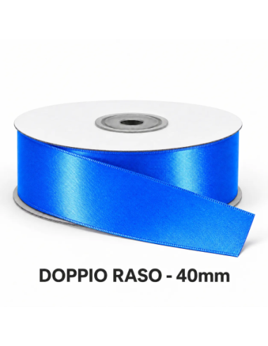Nastro Doppio Raso 40 mm x 50 m - Bluette - vista bobina