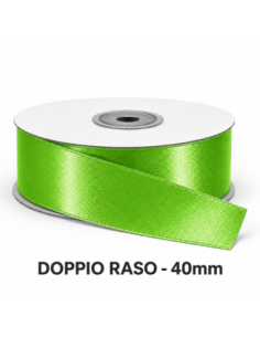 Nastro Doppio Raso 40 mm x 50 m - Verde Napoli - vista bobina