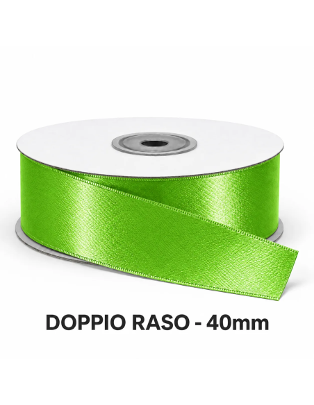 Nastro Doppio Raso 40 mm x 50 m - Verde Napoli - vista bobina