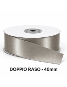 Nastro Doppio Raso 40 mm x 50 m - Fango - vista bobina