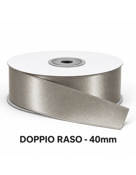 Nastro Doppio Raso 40 mm x 50 m - Fango - vista bobina