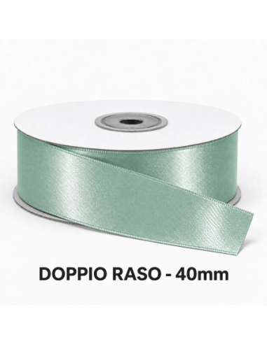 Nastro Doppio Raso 40 mm x 50 m - Verde Vita - vista bobina