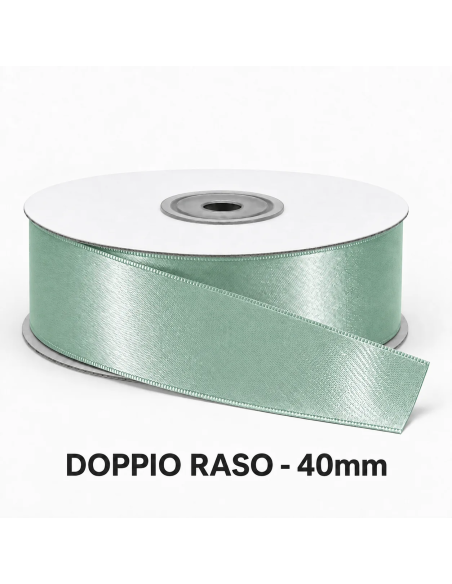Nastro Doppio Raso 40 mm x 50 m - Verde Vita - vista bobina