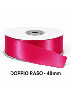 Nastro Doppio Raso 40 mm x 50 m - Fragola - vista bobina