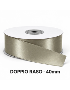 Nastro Doppio Raso 40 mm x 50 m - Tortora - vista bobina