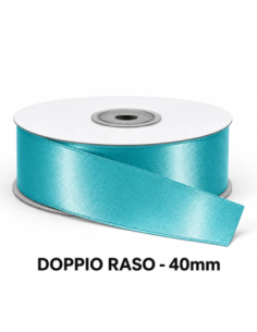 Nastro Doppio Raso 40 mm x 50 m - Turchese - vista bobina