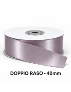 Nastro Doppio Raso 40 mm x 50 m - Cipria - vista bobina