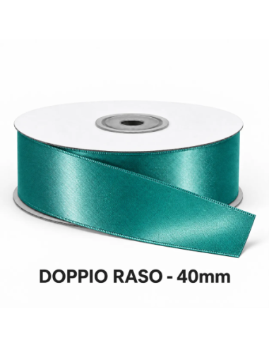Nastro Doppio Raso 40 mm x 50 m - Ottanio - vista bobina