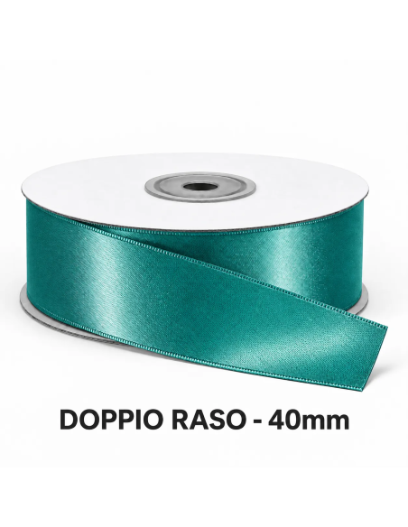 Nastro Doppio Raso 40 mm x 50 m - Ottanio - vista bobina