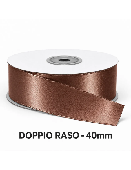 Nastro Doppio Raso 40 mm x 50 m - Mocha Mousse - vista bobina