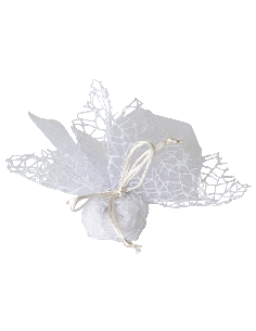 Sacchetto Rete XL con Velo Fata e Tirante 25x25 cm - Bianco | G3S Ingrosso