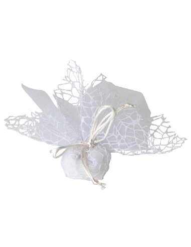 Sacchetto Rete XL con Velo Fata e Tirante 25x25 cm - Bianco | G3S Ingrosso