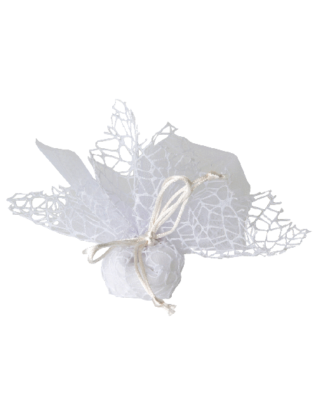 Sacchetto Rete XL con Velo Fata e Tirante 25x25 cm - Bianco | G3S Ingrosso