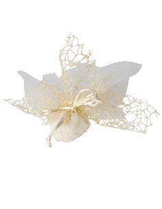 Sacchetto Rete XL con Velo Fata e Tirante 25x25 cm - Crema | G3S Ingrosso
