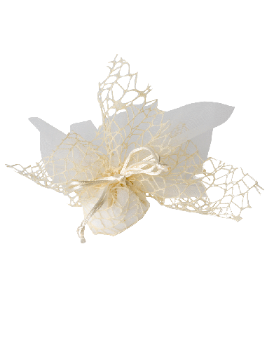 Sacchetto Rete XL con Velo Fata e Tirante 25x25 cm - Crema | G3S Ingrosso