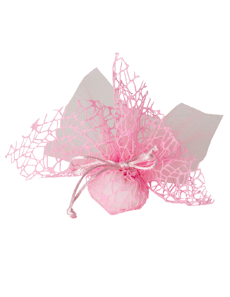 Sacchetto Rete XL con Velo Fata e Tirante 25x25 cm - Rosa | G3S Ingrosso