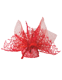 Sacchetto Rete XL con Velo Fata e Tirante 25x25 cm - Rosso | G3S Ingrosso