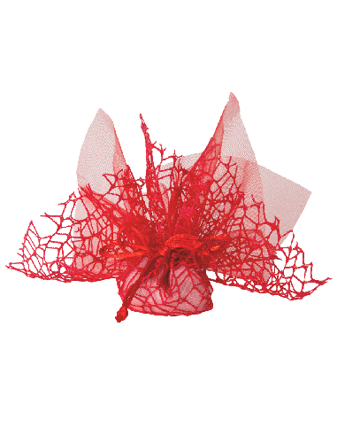 Sacchetto Rete XL con Velo Fata e Tirante 25x25 cm - Rosso | G3S Ingrosso