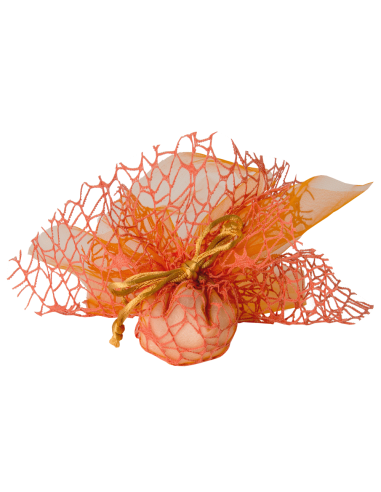 Sacchetto Rete XL con Velo Fata e Tirante 25x25 cm - Arancio | G3S Ingrosso