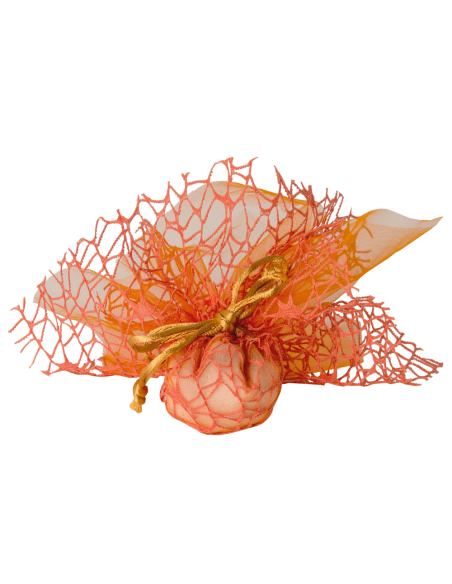 Sacchetto Rete XL con Velo Fata e Tirante 25x25 cm - Arancio | G3S Ingrosso