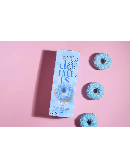 Donuts Maxtris Vaniglia Con Glassa Celeste 6Pz