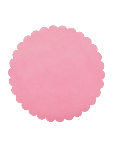 Velo Fata Tondo Smerlato Ø 24 cm - Rosa | G3S Ingrosso