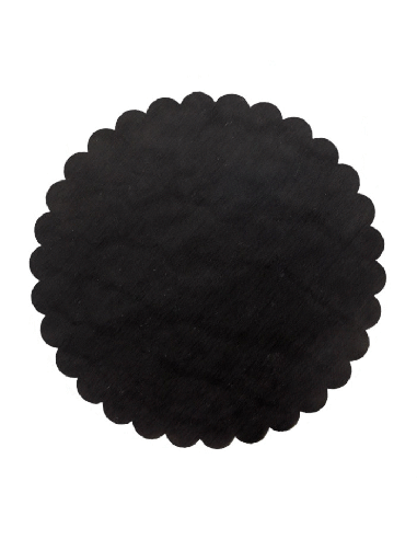 Velo Fata Tondo Smerlato Ø 24 cm - Nero | G3S Ingrosso
