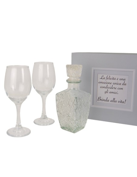 Set Amici bottiglia 400ml + 2 calici 07A204 | G3S