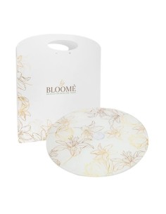 Tagliere girevole Bloome Giglius bianco in vetro Ø25cm con astuccio | G3S