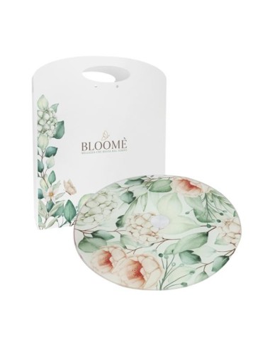 Tagliere girevole Bloome Botanic Ortensie verde in vetro Ø25cm con astuccio | G3S