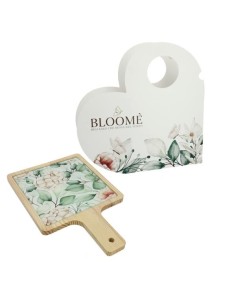 Tagliere con manico Bloome Botanic Ortensie verde in legno e porcellana 15x25cm con astuccio | G3S