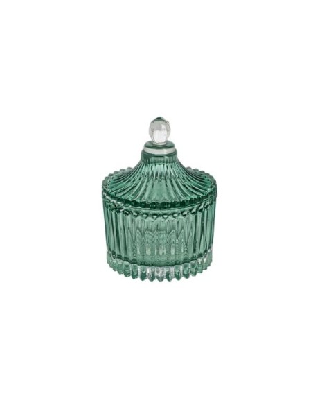 Scatolina verde vetro rigato 6,5x9cm | G3S