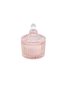 Scatolina rosa vetro rigato 6,5x9cm | G3S