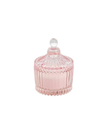 Scatolina rosa vetro rigato 6,5x9cm | G3S