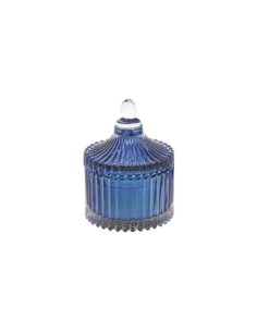 Scatolina blu vetro rigato 6,5x9cm | G3S