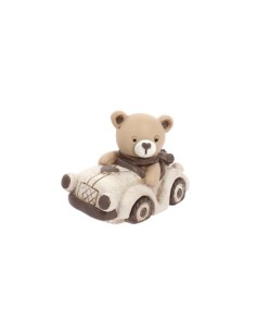 Orsetto auto beige in resina 6x3,5cm x h4cm | G3S