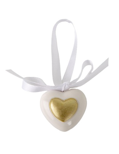 Cuore decorativo Oro in porcellana 02A362 | G3S