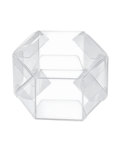 Astuccio esagonale in PET trasparente 3x3x5