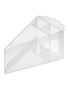 Scatola fetta torta in PET trasparente 5x9x4cm